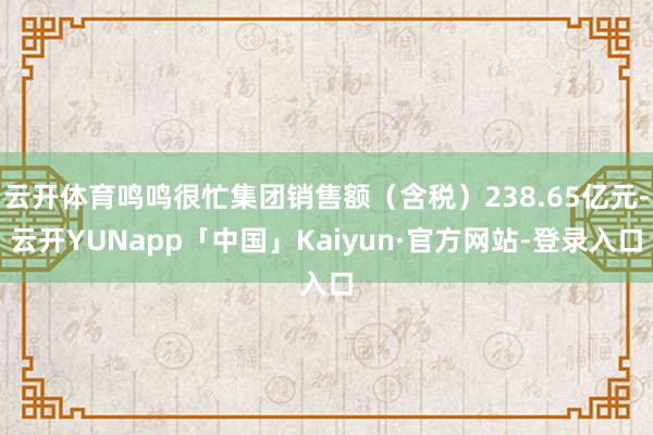 云开体育鸣鸣很忙集团销售额（含税）238.65亿元-云开YUNapp「中国」Kaiyun·官方网站-登录入口