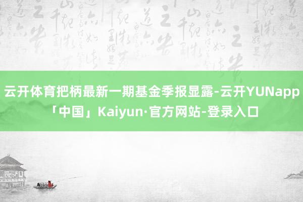 云开体育把柄最新一期基金季报显露-云开YUNapp「中国」Kaiyun·官方网站-登录入口