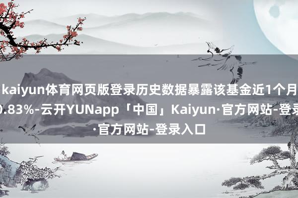 kaiyun体育网页版登录历史数据暴露该基金近1个月高涨0.83%-云开YUNapp「中国」Kaiyun·官方网站-登录入口